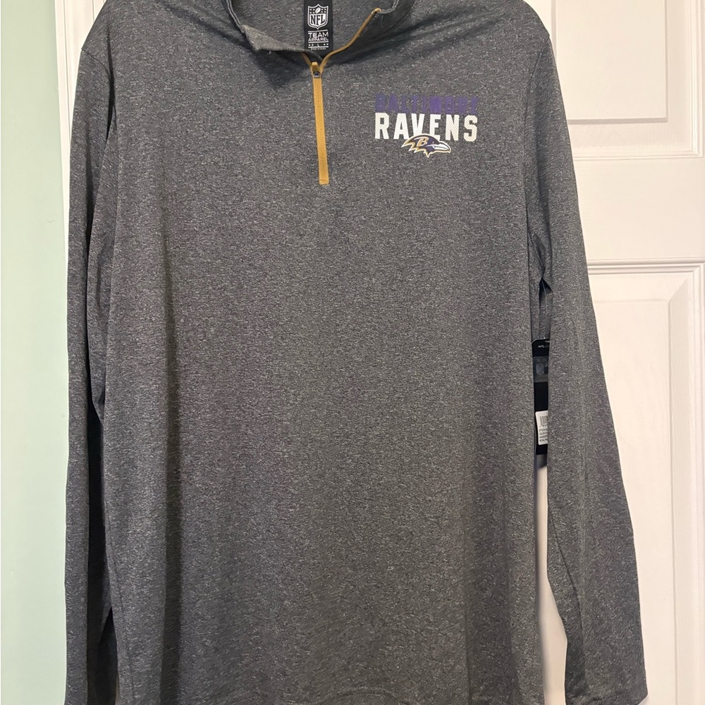 NFL Baltimore Ravens Gray and Gold Pullover